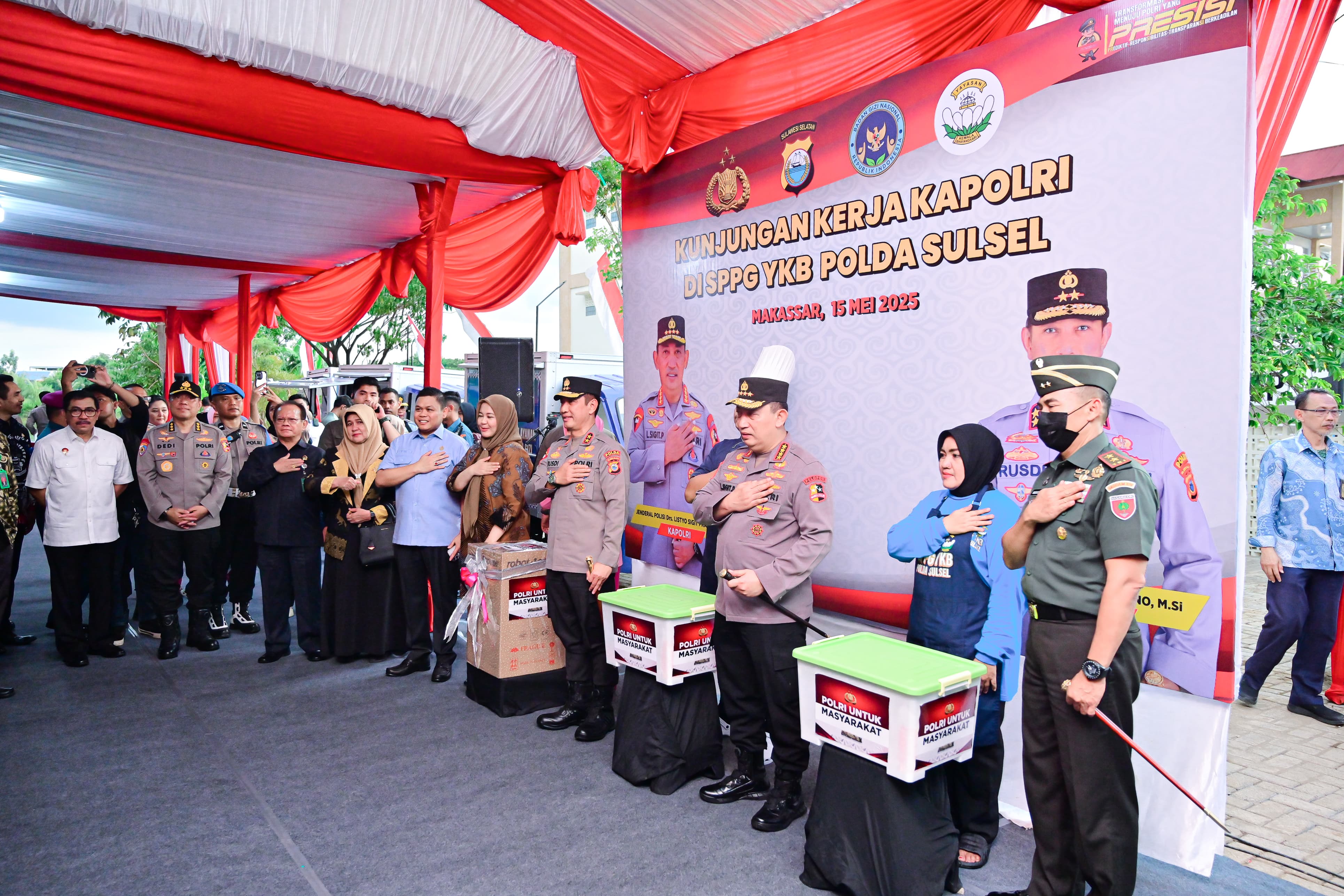 Wagub Sulsel Dampingi Kapolri Tinjau SPPG, Inovasi Polri Dukung Gizi Anak Sekolah