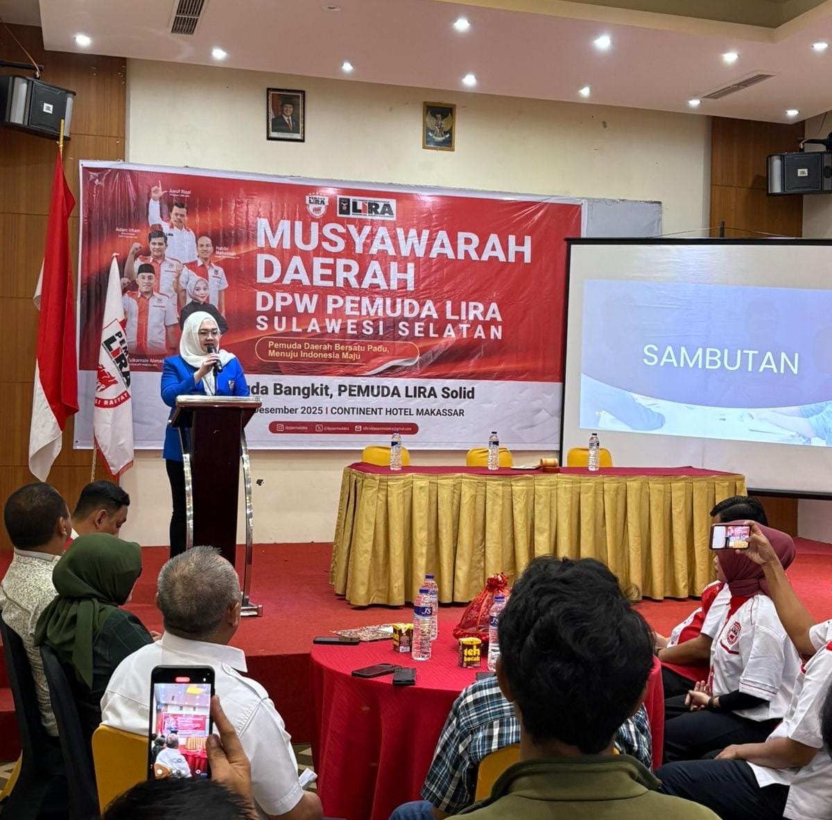 Ketua DPD KNPI Sulawesi Selatan terpilih, Vonny Ameliani Suardi, hadir sebagai tamu kehormatan dalam Musda DPW Pemuda LIRA Sulawesi Selatan