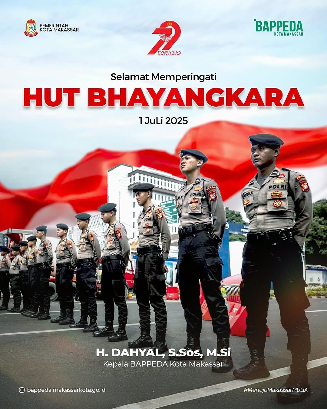 Bappeda Makassar Ucapkan Selamat Memperingati HUT Bhayangkara ke-79