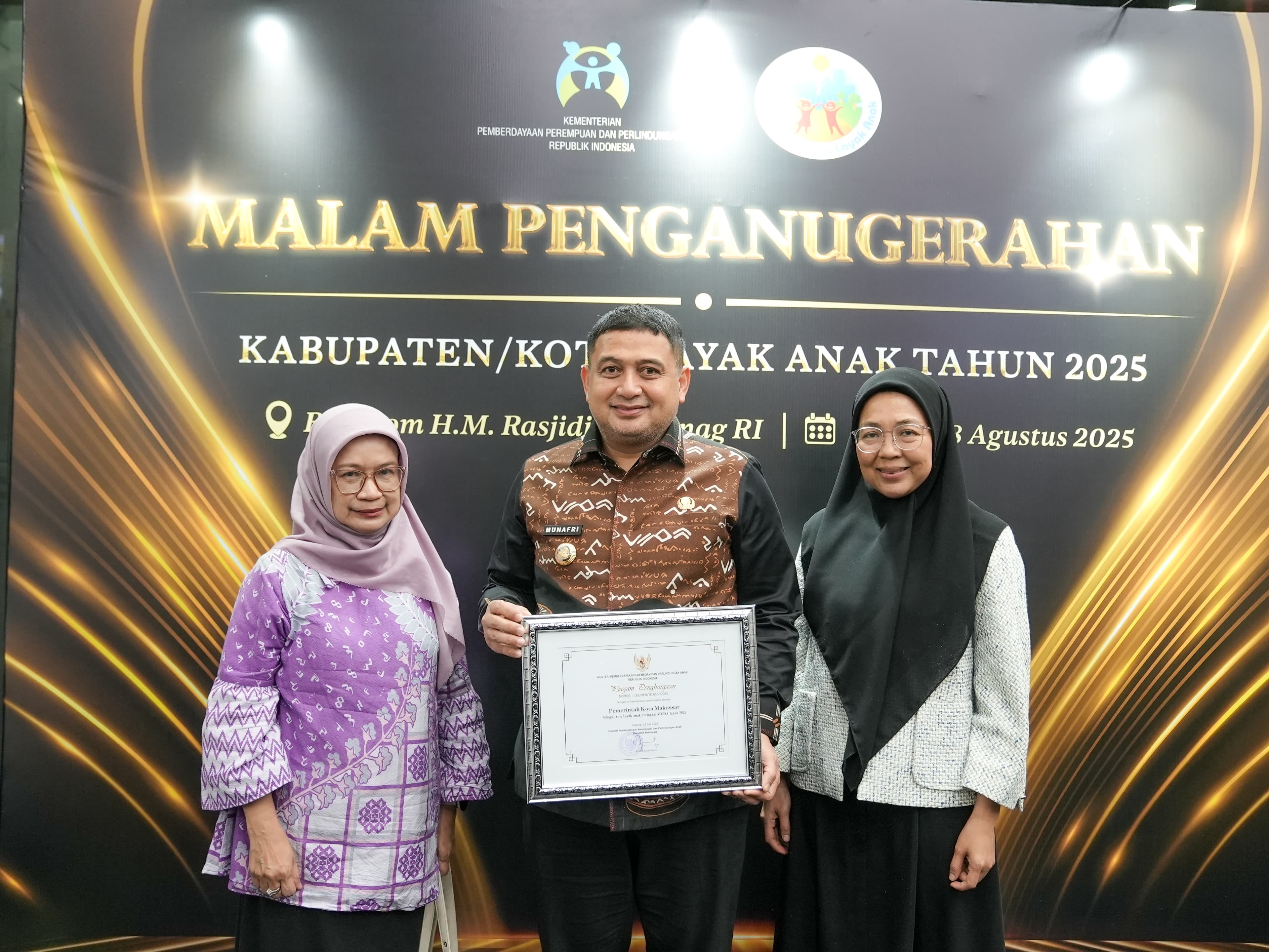 Satu-Satunya di Sulsel, Kota Makassar Sabet KLA Nindya 2025