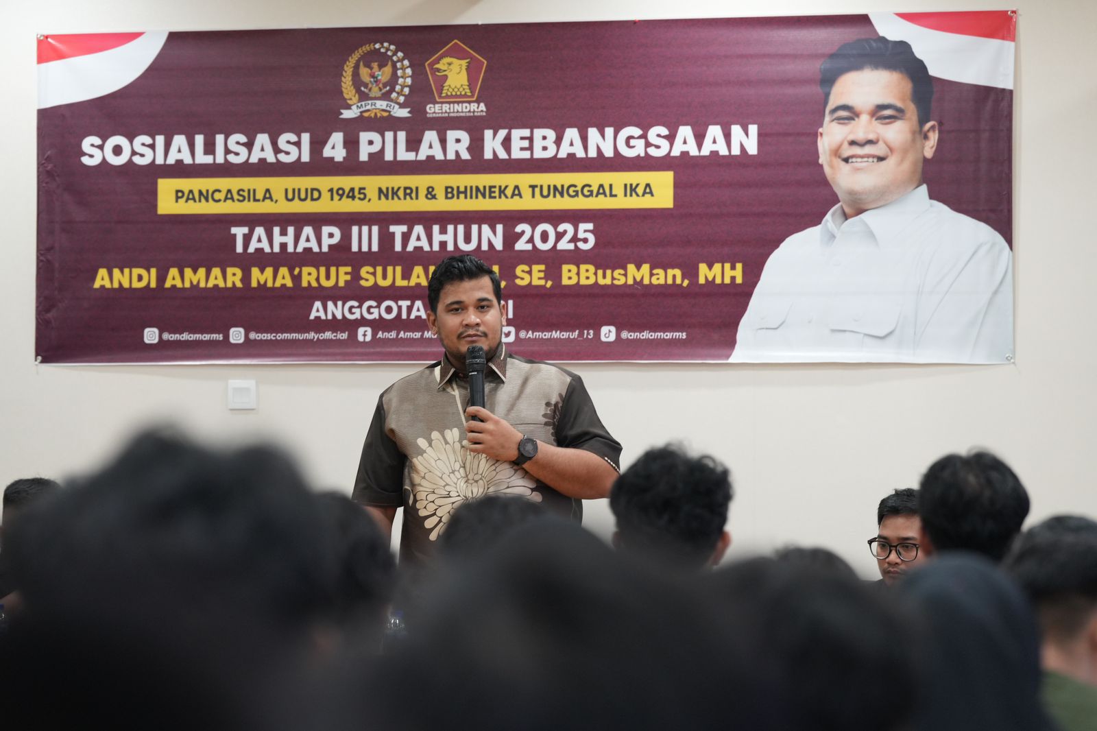 Andi Amar Ma’ruf Sulaiman Sosialisasikan 4 Pilar Kebangsaan kepada Mahasiswa Bone