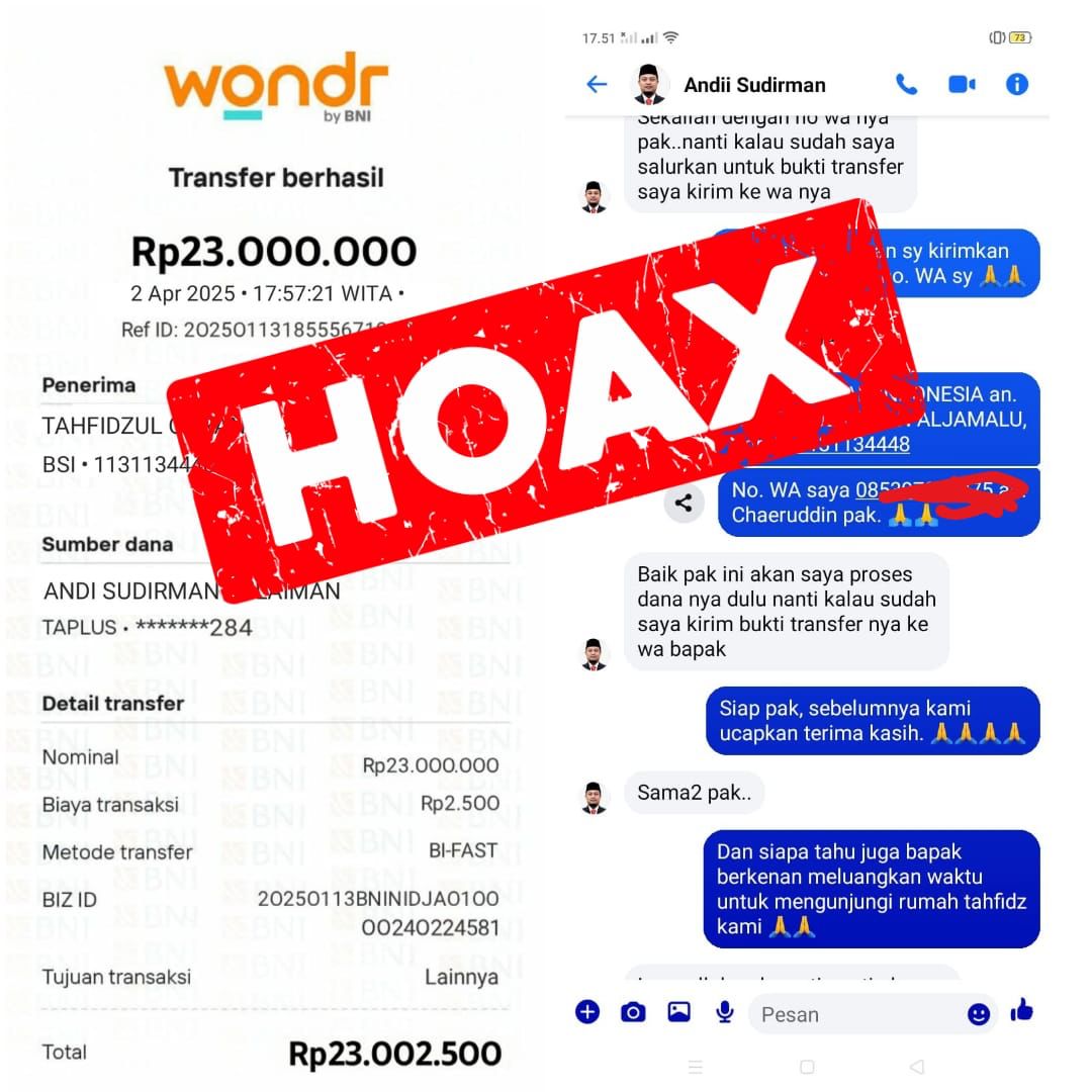 Hati-Hati! Penipuan Berkedok Donasi Catut Nama Gubernur Sulsel Andi Sudirman Sulaiman