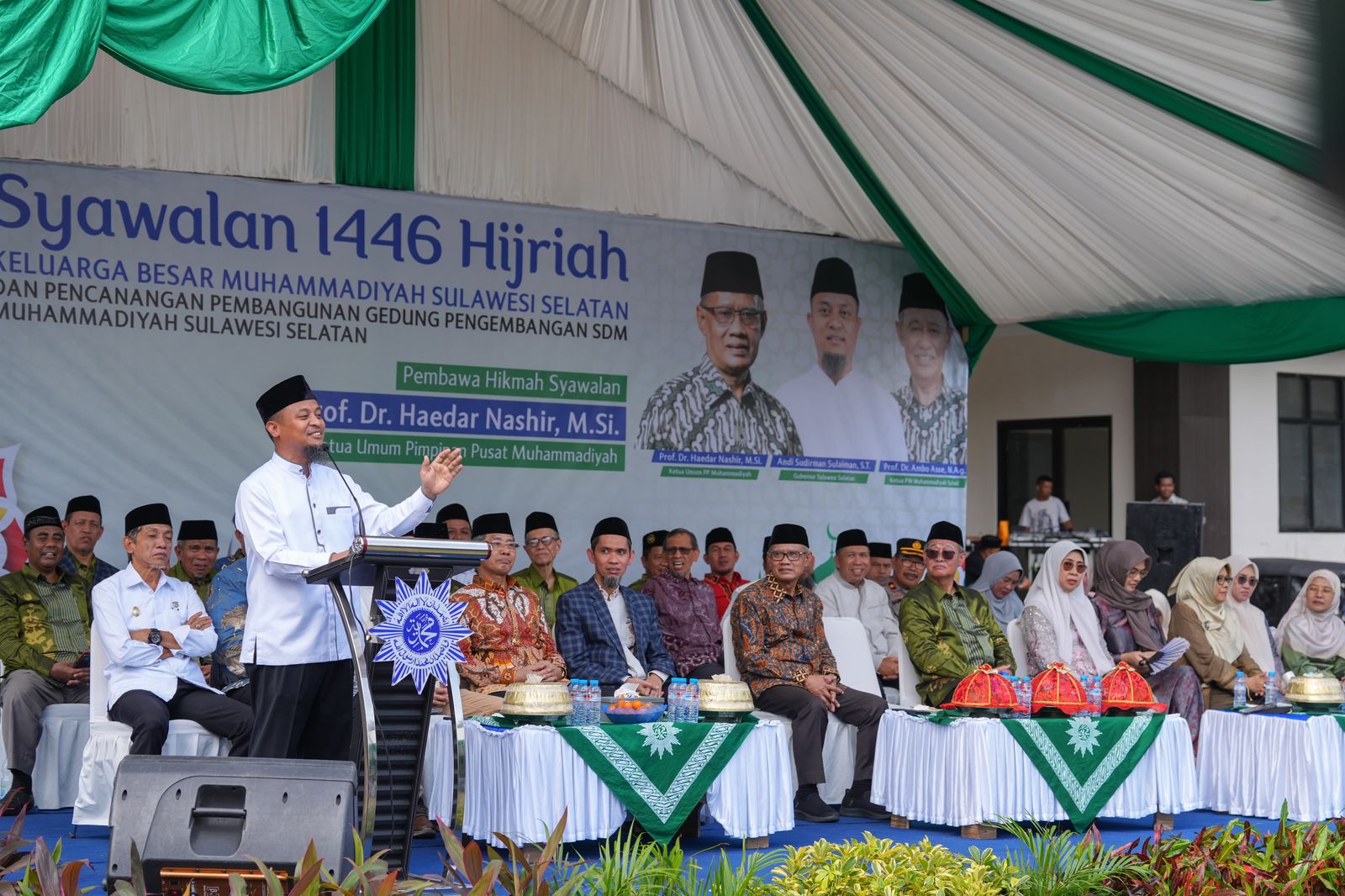 Gubernur Andi Sudirman Hadiri Pencanangan Gedung SDM dan Syawalan Muhammadiyah Sulsel