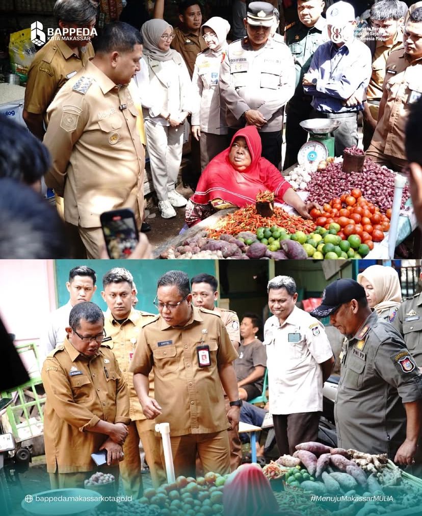 Bappeda Dampingi Wali Kota Makassar Tinjau Harga Pangan di Pasar Pabaeng-Baeng