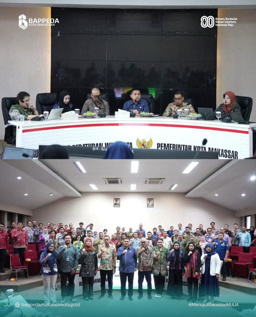 Bappeda dan Pemerintahan Kota Makassar Lakukan Rapat Evaluasi SPI 2025 dan Tindak Lanjut SPI 2024.