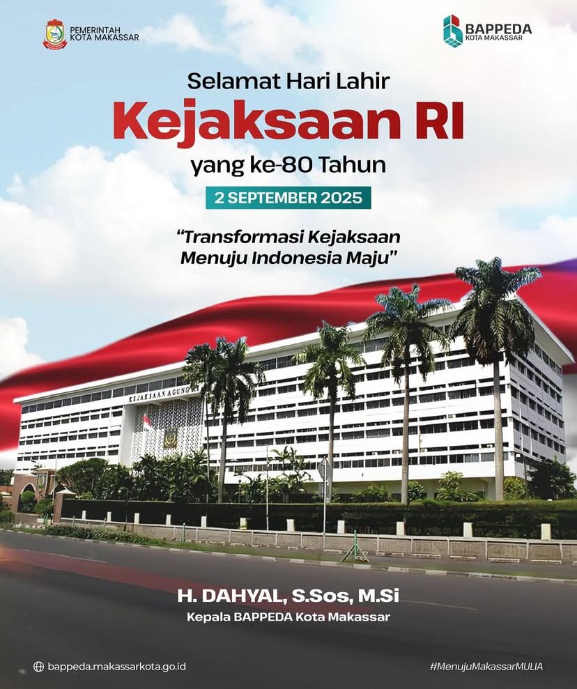 Kepala Bappeda Kota Makassar Ucapkan Selamat Hari Kejaksaan RI 80