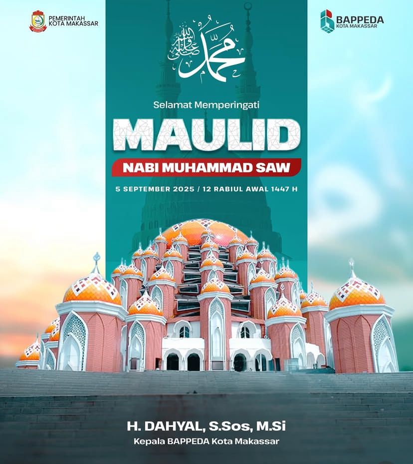 Bappeda Kota Makassar Ucapkan Selamat Maulid Nabi Muhammad Saw 1447 Hijriah