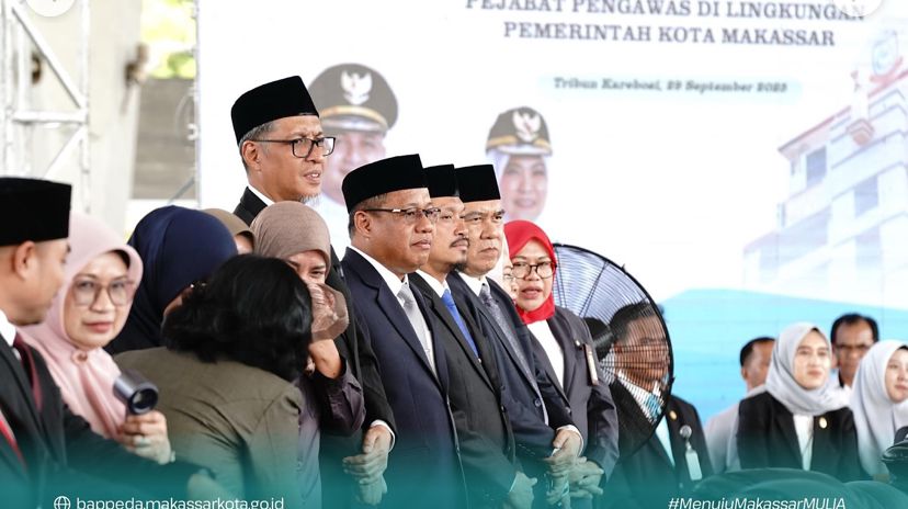 Bappeda Hadiri Pelantikan dan Sumpah Jabatan Pengawas Baru Kelurahan Pemkot Makassar 2025
