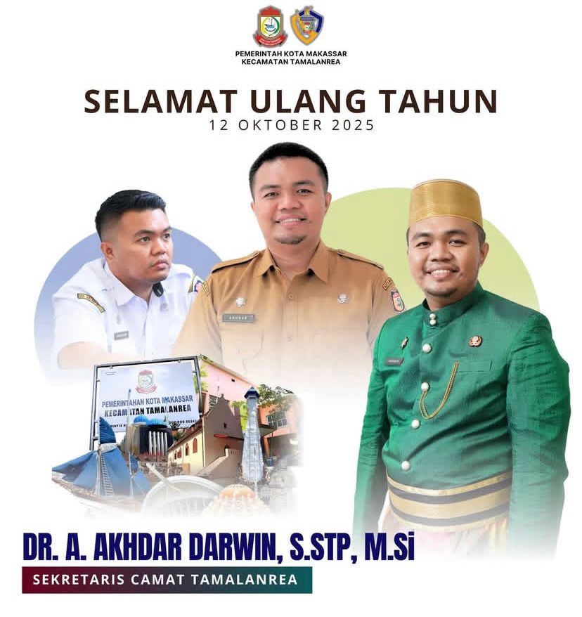 Jajaran Staf Kecamatan Tamalanrea Sampaikan Ucapan Selamat Ulang Tahun Sekcam Tamalanrea