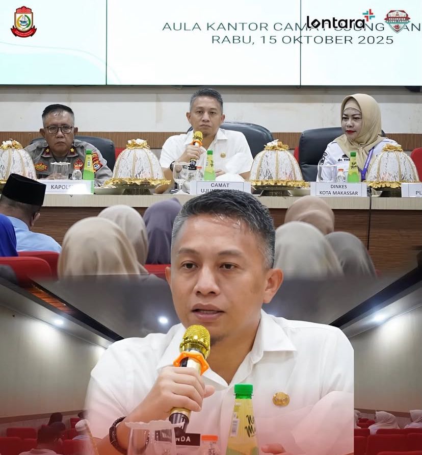 Camat Ujung Tanah Membuka Kegiatan Pertemuan Lintas Sektor Triwulan 3 Pusksmas Pattingalloang