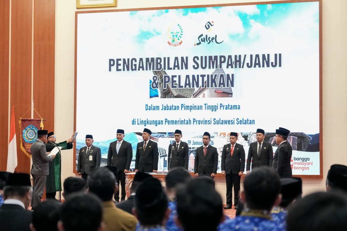 Terapkan Manajemen Birokrasi, Gubernur Sulsel Lantik 7 Pejabat Eselon II