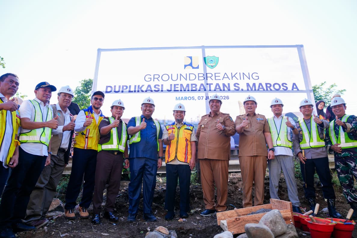Ground Breaking Jembatan Sungai Maros A, Gubernur Sulsel Ajak Masyarakat Kawal Pembangunan