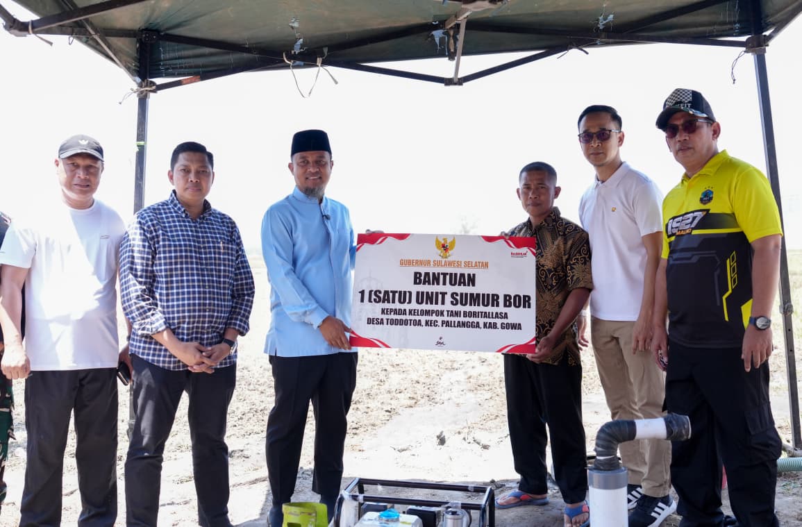 Pemprov Sulsel Salurkan Bantuan Sumur Bor untuk Aliri 40 Hektare Sawah di Gowa