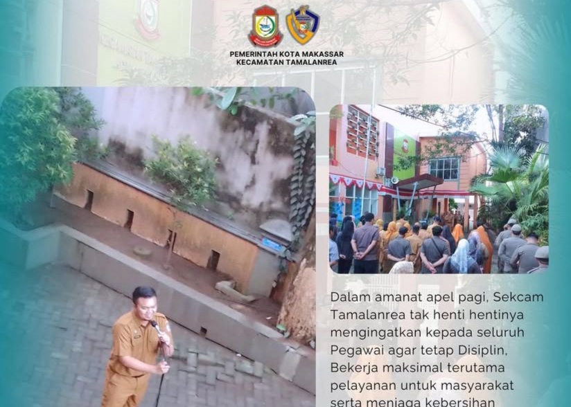 Sekretaris Camat Tamalanrea Pimpin Rutinitas Apel Pagi, Tekankan Disiplin dan Pelayanan Maksimal