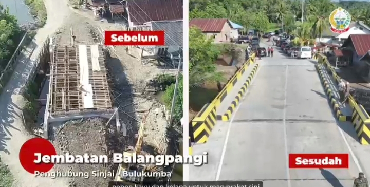 Gubernur Sulsel Resmikan Jembatan Sungai Balampangi Penghubung Sinjai-Bulukumba