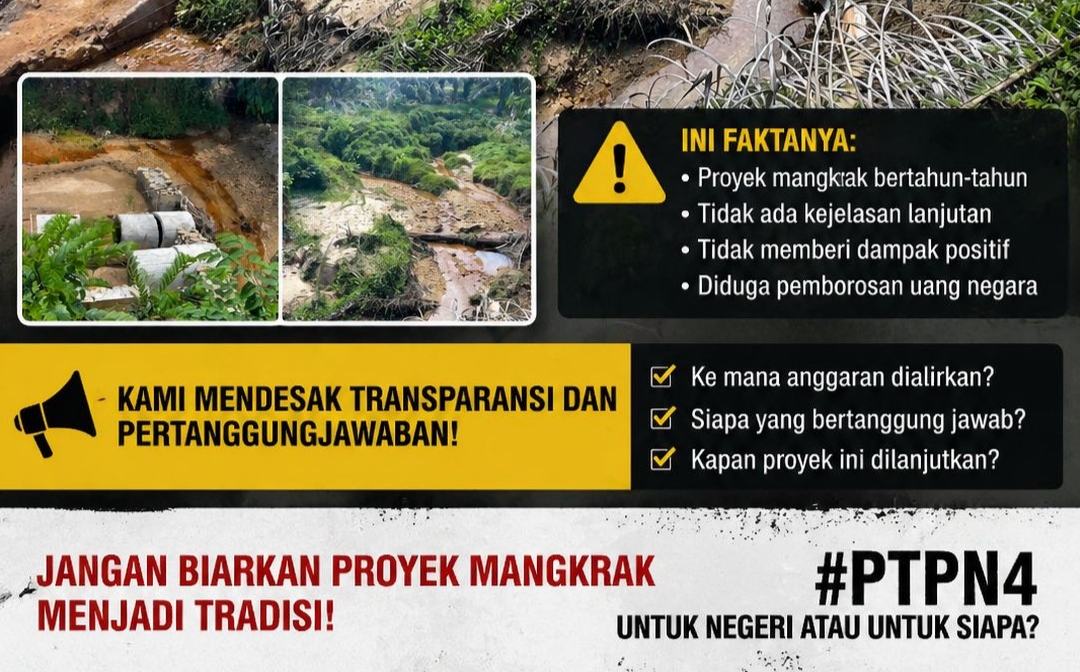 Proyek PTPN 4 Regional 2 Distrik Sulawesi Unit Kebun Luwu 1 Diduga Mangkrak