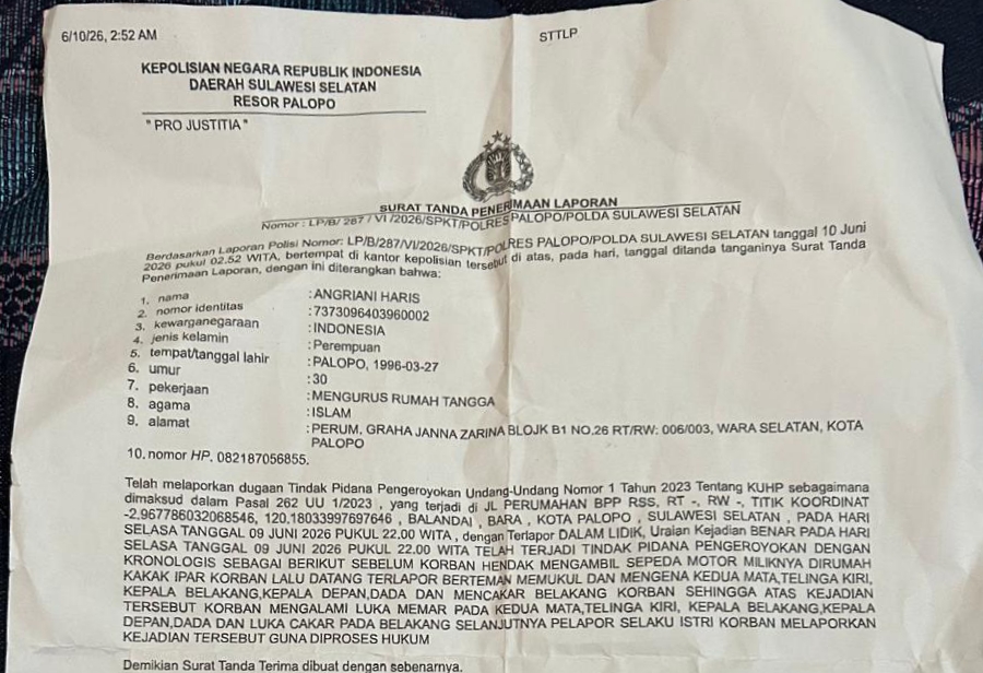 Pelaku Penganiayaan Masih Berkeliaran! Lambatnya Penanganan Polres Palopo