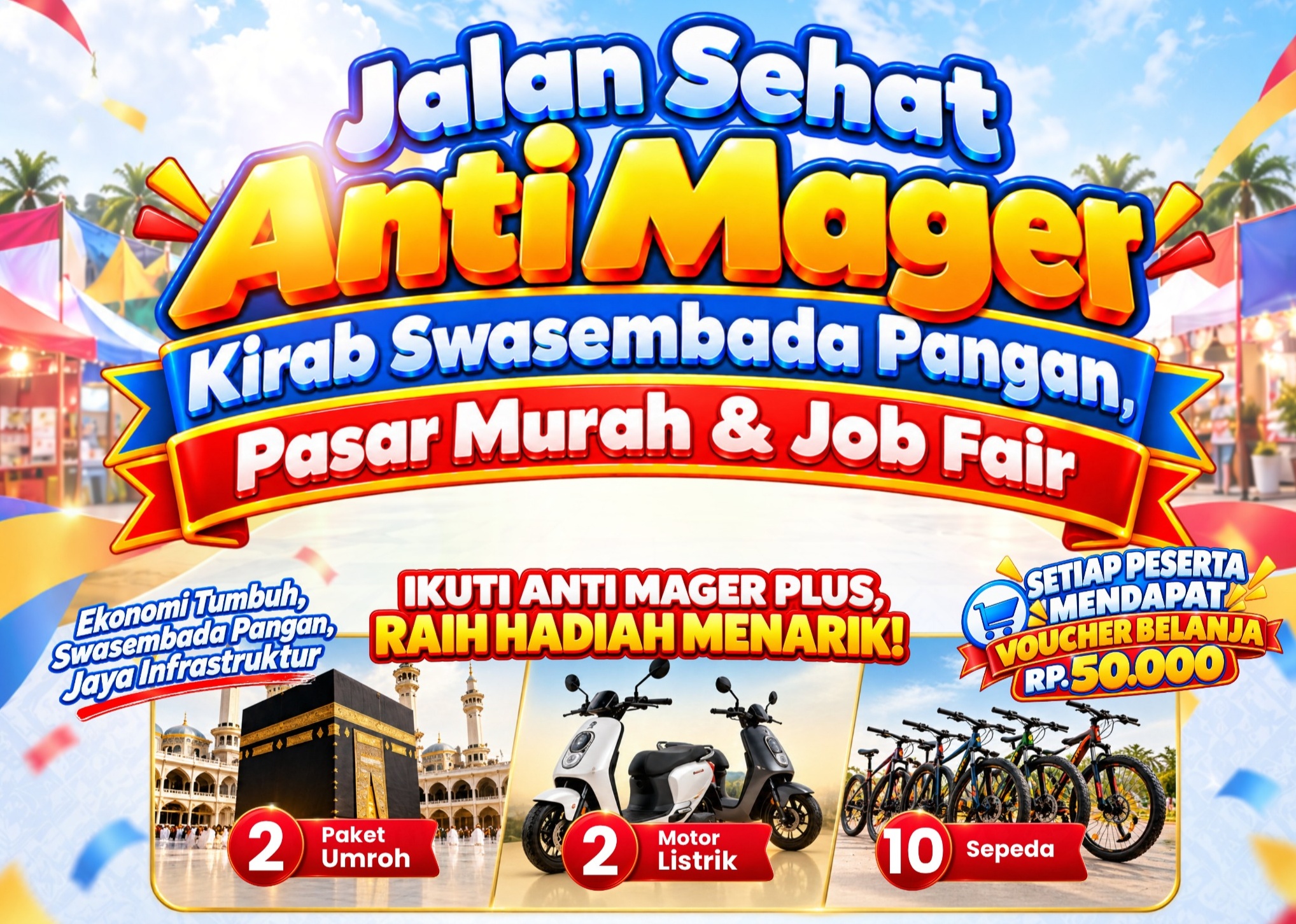 Gubernur Sulsel Sediakan Voucher Belanja Rp50.000 di Jalan Sehat Anti Mager