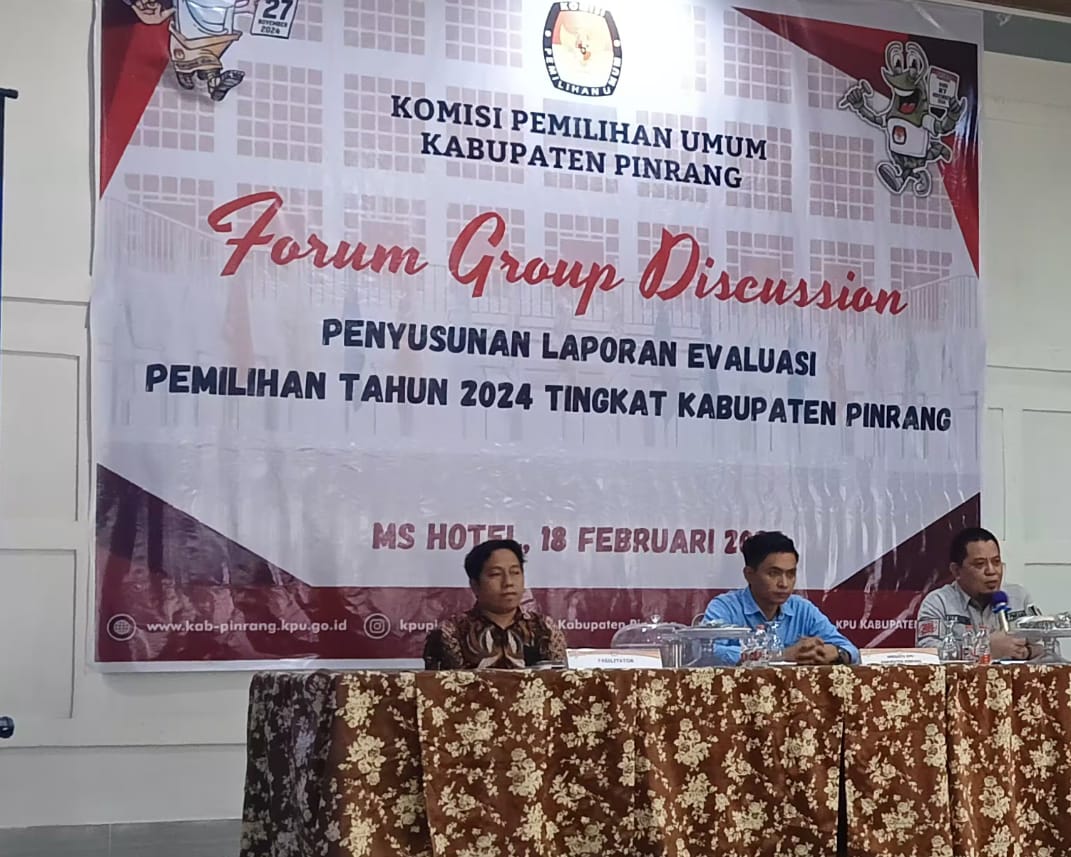 KPU Pinrang Gelar FGD Penyusunan Laporan Evaluasi Pemilihan 2024