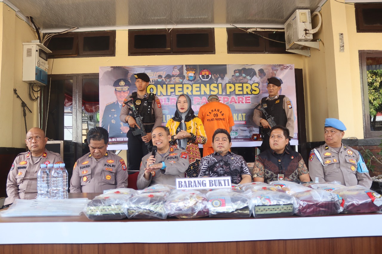 Polres Parepare Gagalkan Penyelundupan Sabu Senilai Rp 19 Miliar
