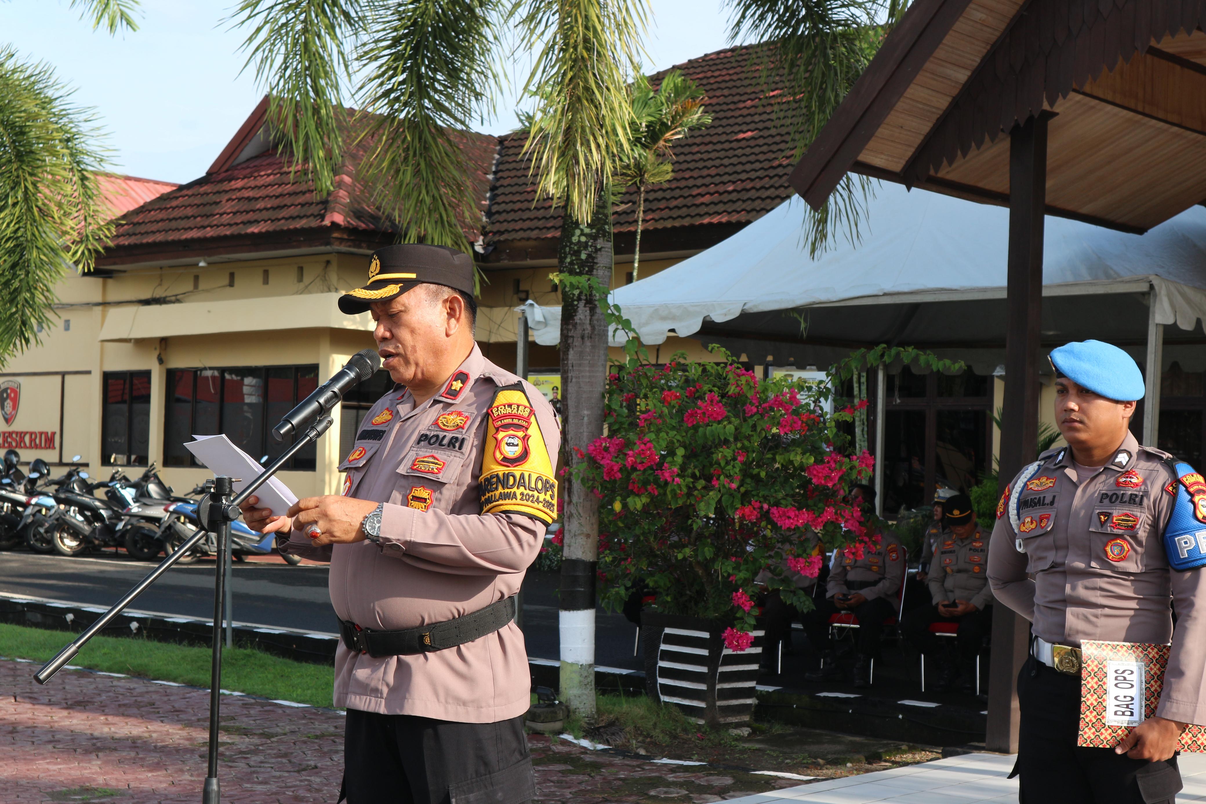 Polres Pinrang Gelar Apel Pasukan Operasi Keselamatan Pallawa 2025