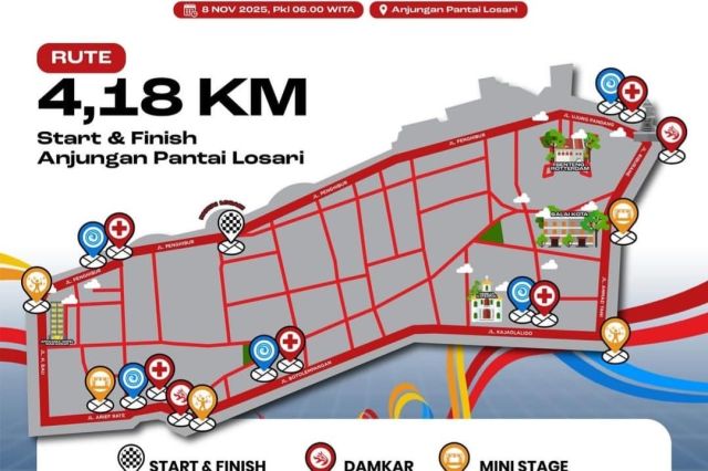 Besok Jalan Santai HUT KORPRI dan HUT ke-418 Kota Makassar, Ini Rutenya