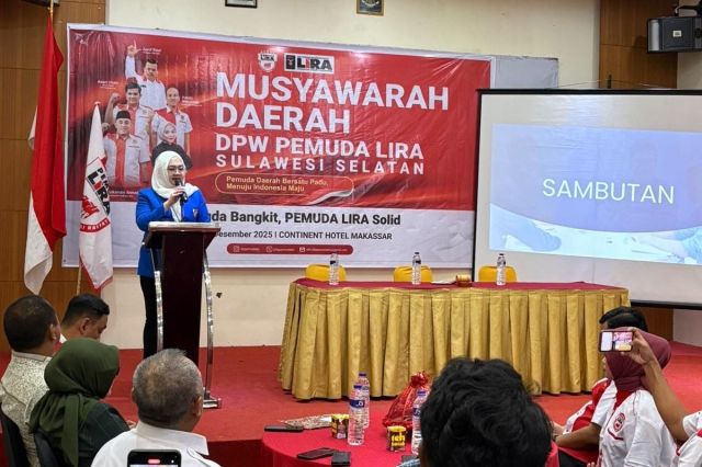 Ketua DPD KNPI Sulawesi Selatan terpilih, Vonny Ameliani Suardi, hadir sebagai tamu kehormatan dalam Musda DPW Pemuda LIRA Sulawesi Selatan