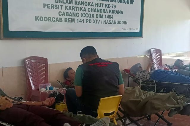 Dandim 1404 Pinrang Apresiasi Kegiatan Sosial HUT ke-79 Persit KCK Cabang XXXIX Dim 1404