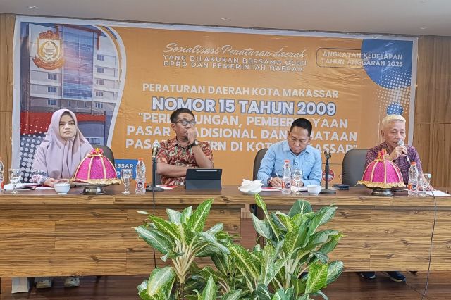 Ketua Komisi B DPRD Makassar Dorong Penguatan Pasar Tradisional Lewat Sosialisasi Perda