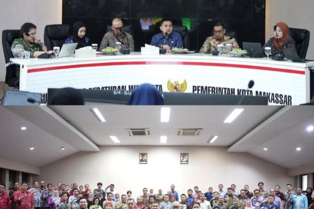 Bappeda dan Pemerintahan Kota Makassar Lakukan Rapat Evaluasi SPI 2025 dan Tindak Lanjut SPI 2024.