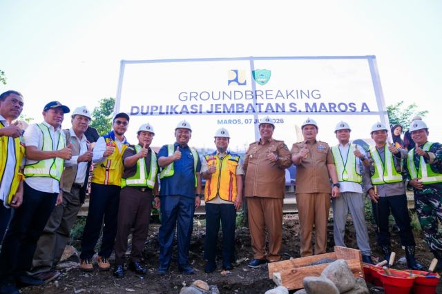 Ground Breaking Jembatan Sungai Maros A, Gubernur Sulsel Ajak Masyarakat Kawal Pembangunan