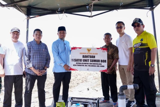 Pemprov Sulsel Salurkan Bantuan Sumur Bor untuk Aliri 40 Hektare Sawah di Gowa
