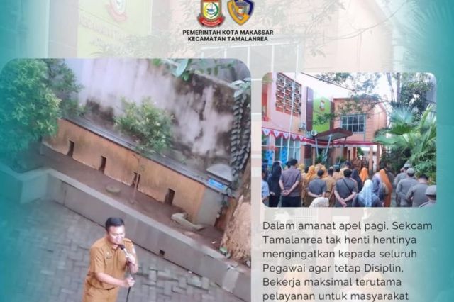 Sekretaris Camat Tamalanrea Pimpin Rutinitas Apel Pagi, Tekankan Disiplin dan Pelayanan Maksimal