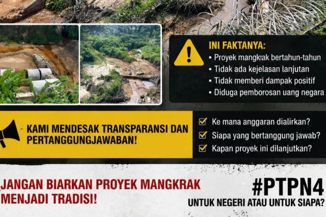 Proyek PTPN 4 Regional 2 Distrik Sulawesi Unit Kebun Luwu 1 Diduga Mangkrak