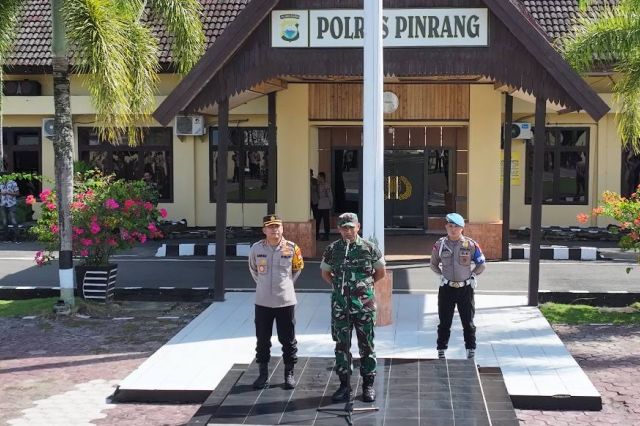 Perkuat Sinergitas, Kodim 1404/Pinrang Dan Polres Pinrang Apel Gelar Pasukan Persiapan Pengamanan Idul Fitri 1446 Hijriah