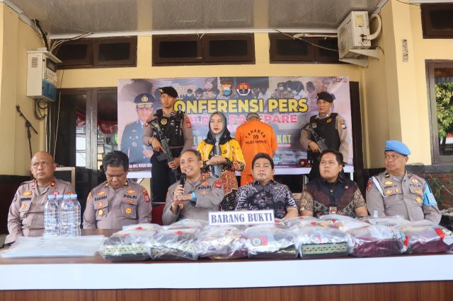 Polres Parepare Gagalkan Penyelundupan Sabu Senilai Rp 19 Miliar